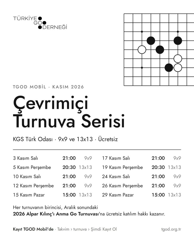 TGOD Mobil Çevrimiçi Turnuva Serisi afişi: Kasım 2026, KGS Türk Odası, 10 turnuvanın takvimi